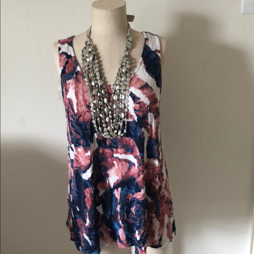 Multi-colored flowing tank top
